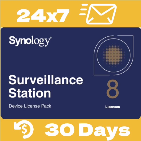Synology-Surveillance-Station-Camera-License-CLP8 Synology 8-Camera License (CLP8) - Lifetime Pack, Globális online kulcskézbesítés