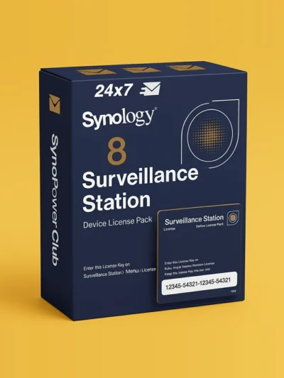Synology Surveillance Station Zestaw licencji na kamerę 8 szt. (CLP8) – oficjalny klucz licencyjny od SynoPower Club