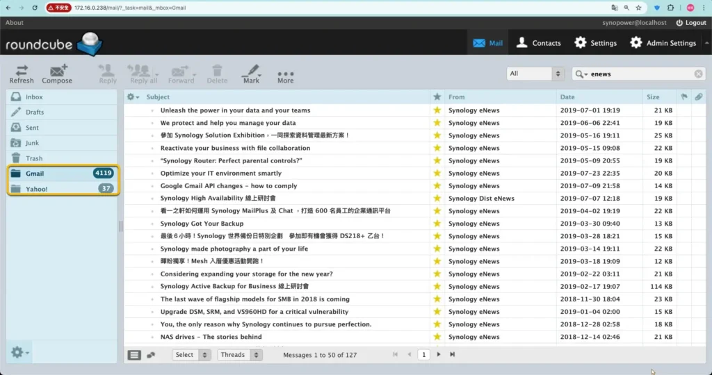 client webmail della stazione di posta