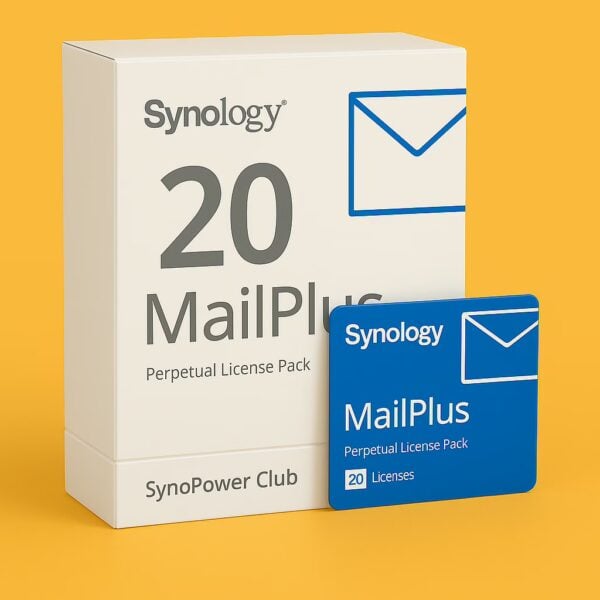 Synology MailPlus Licentie_24x7_30D_Retour_MP20_Geel Officieel