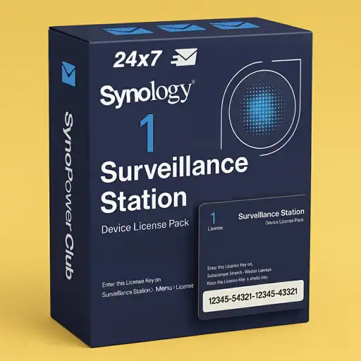 Official Synology Surveillance Station License Pack 1 – $52 per license -Official Reseller SynoPower Club (with license photo proof) - Box Version