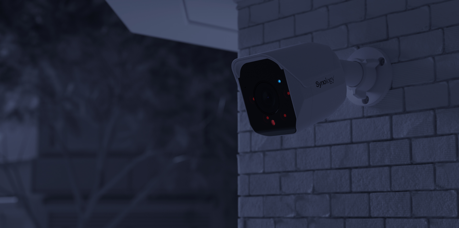 Synology BC510 infrared night vision reaching 30 metres in darkness
