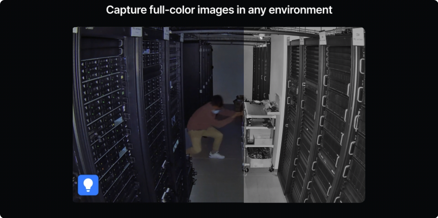 Synology BC800Z night vision comparison using infrared and white light