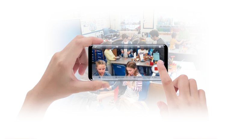 Synology LiveCam app on a smartphone streaming live video to Surveillance Station