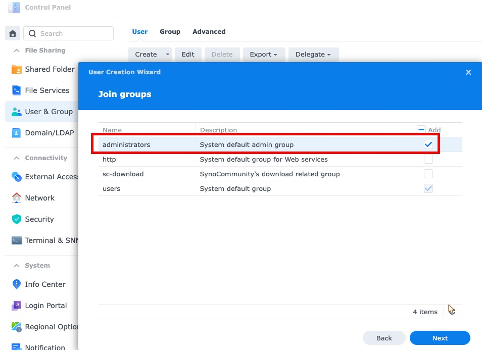 Adding the AI account to the administrators group so it can SSH into the VDSM guest