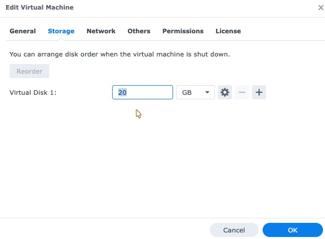 Editing the virtual disk size of a Synology VDSM guest in Virtual Machine Manager